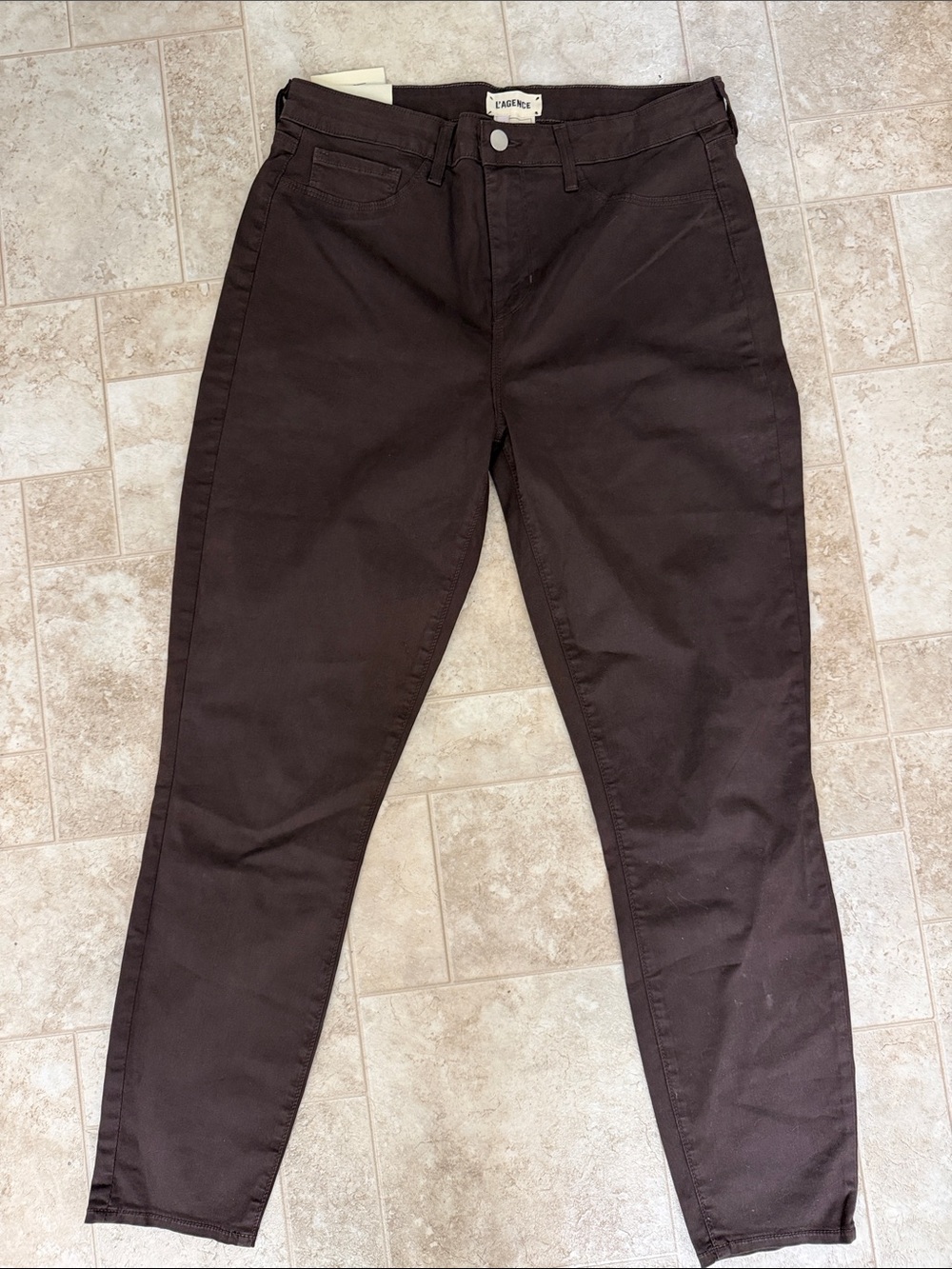 L'AGENCE Men's Dark Brown Chinos